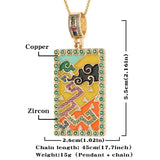 Y2K Sky Cloud Tarot Card Necklace Copper Pave Zirconia Necklaces