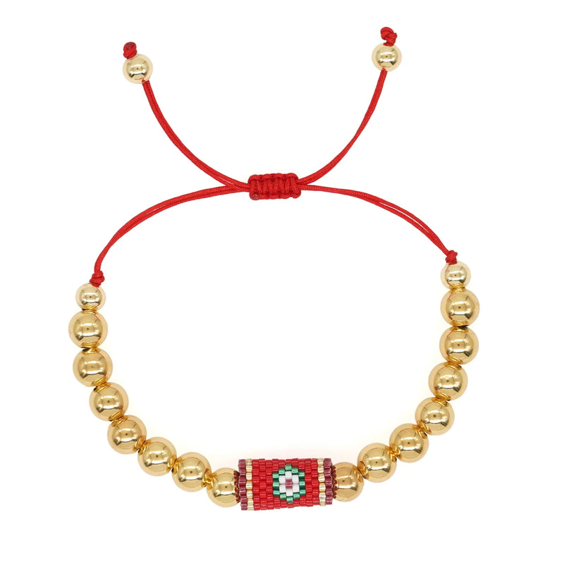 Y2K Bohemia Charm Bracelet Waterproof Beaded Summer Rope Chain Bangle for Women