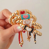 Y2K Bohemia Charm Bracelet Waterproof Beaded Summer Rope Chain Bangle for Women