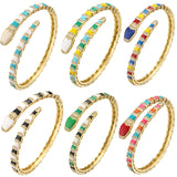Y2K Boho Snake Shape Bangles Copper Plated Enamel Cuff Bracelet