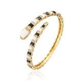 Y2K Boho Snake Shape Bangles Copper Plated Enamel Cuff Bracelet