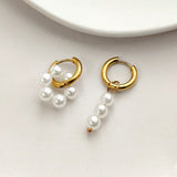 Y2K Candy Asymmetry Pearl Beaded Hoop Earrings