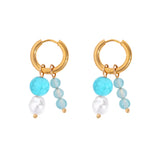 Y2K Candy Asymmetry Pearl Beaded Hoop Earrings