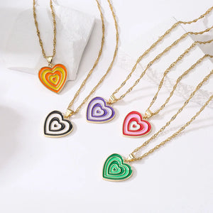 Y2K Candy Love Heart Pendant Necklace Choker Women Girls Children Fine Jewelry