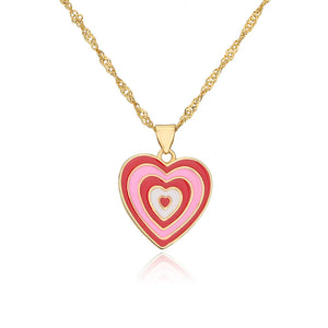 Y2K Candy Love Heart Pendant Necklace Choker Women Girls Children Fine Jewelry