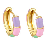 Y2K Mini Hoop Earrings Neon Enamel Piercing Ear Ring Women Girl Jewelry