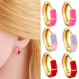Y2K Mini Hoop Earrings Neon Enamel Piercing Ear Ring Women Girl Jewelry