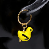 Y2K Ceramic Hoop Earrings Stainless Steel Owl Butterflly Porcelain Jewelry