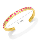 Y2K Enamel Flower Bracelet Bangle 18K Plated Party Jewelry Women