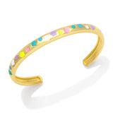 Y2K Enamel Flower Bracelet Bangle 18K Plated Party Jewelry Women