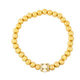Y2K Enamel Smile Face Bracelet Zircon Stone Copper Bead Charm Bangle
