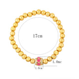 Y2K Enamel Smile Face Bracelet Zircon Stone Copper Bead Charm Bangle
