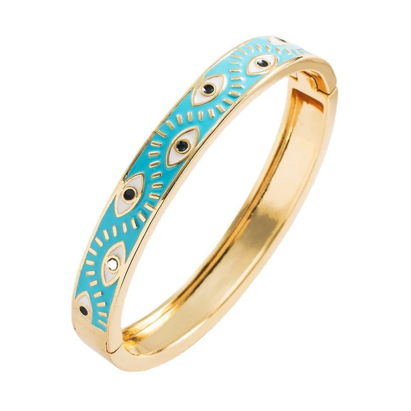 Y2K Evil Eye Bracelets For Women Trending Copper Plated Bangle Jewelry