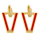 Y2K Triangle Geometric Drop Earring Candy Dripping Oil Ear Ring