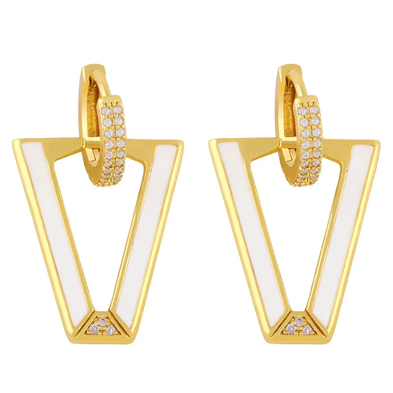 Y2K Triangle Geometric Drop Earring Candy Dripping Oil Ear Ring