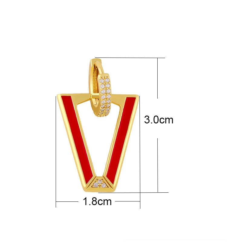 Y2K Triangle Geometric Drop Earring Candy Dripping Oil Ear Ring