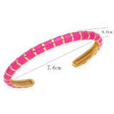 Y2K Stripe Enamel Cuff Bracelet for Women