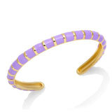 Y2K Stripe Enamel Cuff Bracelet for Women