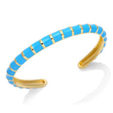 Y2K Stripe Enamel Cuff Bracelet for Women