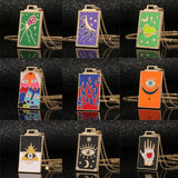 Y2K Tarot Cards Necklaces High Cartoon Star Moon Square Charm Necklace For Women
