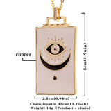 Y2K Tarot Cards Necklaces High Cartoon Star Moon Square Charm Necklace For Women