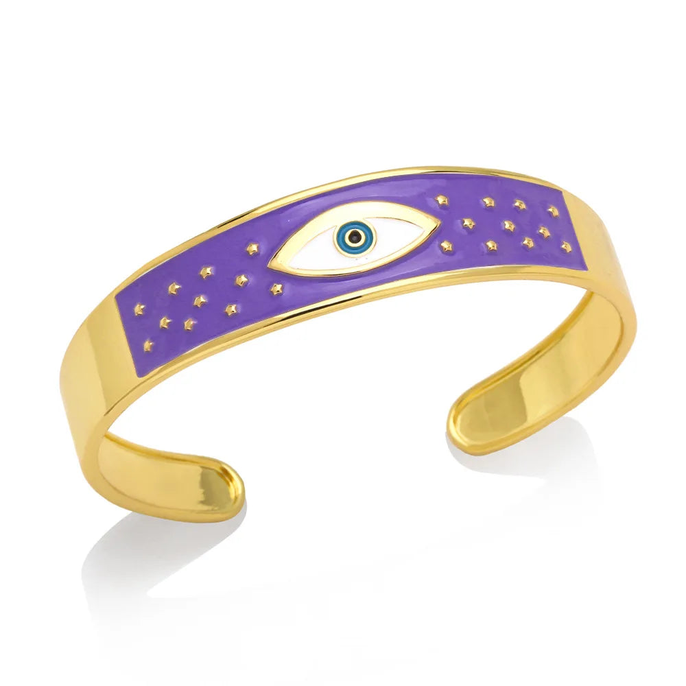 Y2K Evil Eye Cuff Bracelet Bangle Multicolor Eye Enamel Bracelet