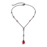 Y2K Goth Water Drop Crystal Chest Chain Necklace for Women