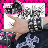 Y2K Gothic Bracelet Skeleton Dark Punk Hot Girl Double Rivet Chain Metal