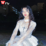 Y2K Gothic Lolita Butterfly Choker Punk Cross Pendant Necklace