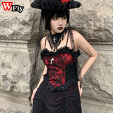 Y2K Gothic Lolita Cross Choker Necklace