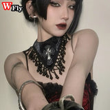 Y2K Gothic Lolita Cross Choker Necklace