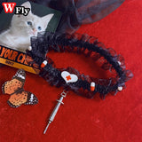 Harajuku Women Girls Cross Syringe Choker Necklace Gothic Lolita