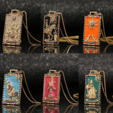 Y2K Hip Hop Tarot Cards Zircon Pendant Necklace