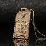 Y2K Hip Hop Tarot Cards Zircon Pendant Necklace