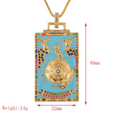 Y2K Hip Hop Tarot Cards Zircon Pendant Necklace