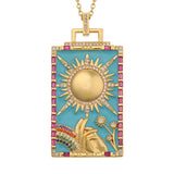 Y2K Hip Hop Tarot Cards Zircon Pendant Necklace