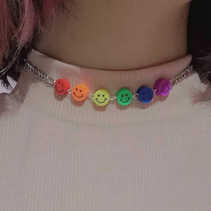 Y2K Jewelry Candy Smile Necklace for Women Vintage Punk Harajuku