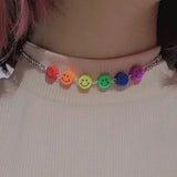 Y2K Jewelry Candy Smile Necklace for Women Vintage Punk Harajuku
