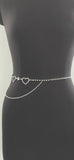 Y2K Flower Heart Waist Chain Vintage Rhinestone Sexy Body Accessories 90s