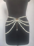 Y2K Multilayer Pearl Waist Chain Retro Character Party Accessorie