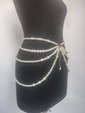 Y2K Multilayer Pearl Waist Chain Retro Character Party Accessorie