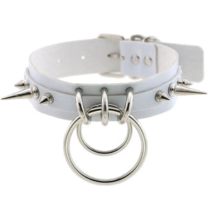 Y2K Leather Spiked Geometric Necklace Egirl Harajuku