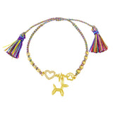 Y2K Puppy Charm Knot Rope Bracelet Love Heart Bangle