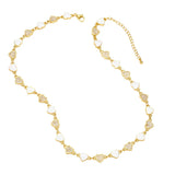 Y2K Enamel Heart Chain Necklace CZ 18K Plated Choker Romantic Jewelry