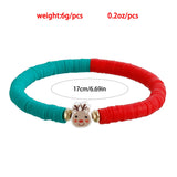 Y2K Polymer Clay Bracelet Set Christmas Jewelry