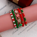 Y2K Polymer Clay Bracelet Set Christmas Jewelry
