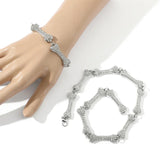 Y2K Skull Dog Bone Rhinestone Necklace Short Chain Women Accessories