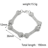 Y2K Skull Dog Bone Rhinestone Necklace Short Chain Women Accessories