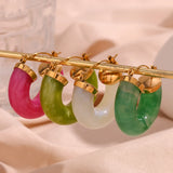 Y2K Summer Clear Green Pink Acrylic Hoop Earrings