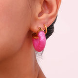 Y2K Summer Clear Green Pink Acrylic Hoop Earrings